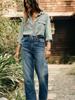 imogene + willie Catherine Jeans Cropped Raw Hem Distressed sz 27